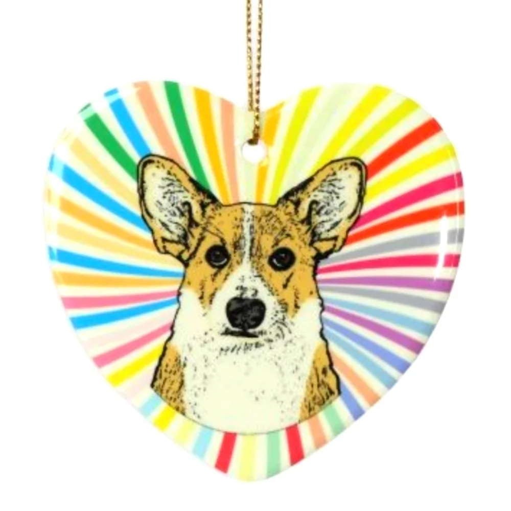 Corgi heart ornaments  picture on front and back gift corgi lover dog